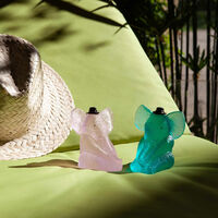 daum elephant figurine mini blue