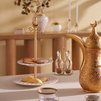 villari peacock extravaganza cake stand gold