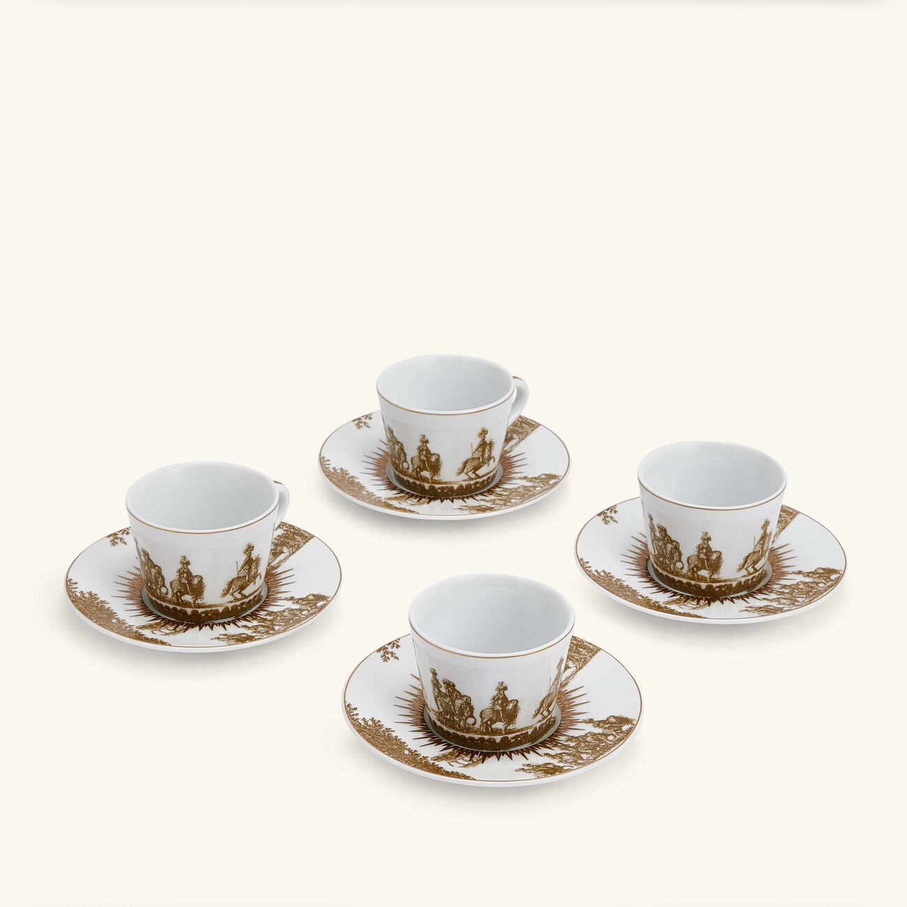 bernardaud versailles enchante set of 4 espresso cups   saucers