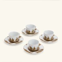 bernardaud versailles enchante set of 4 espresso cups   saucers