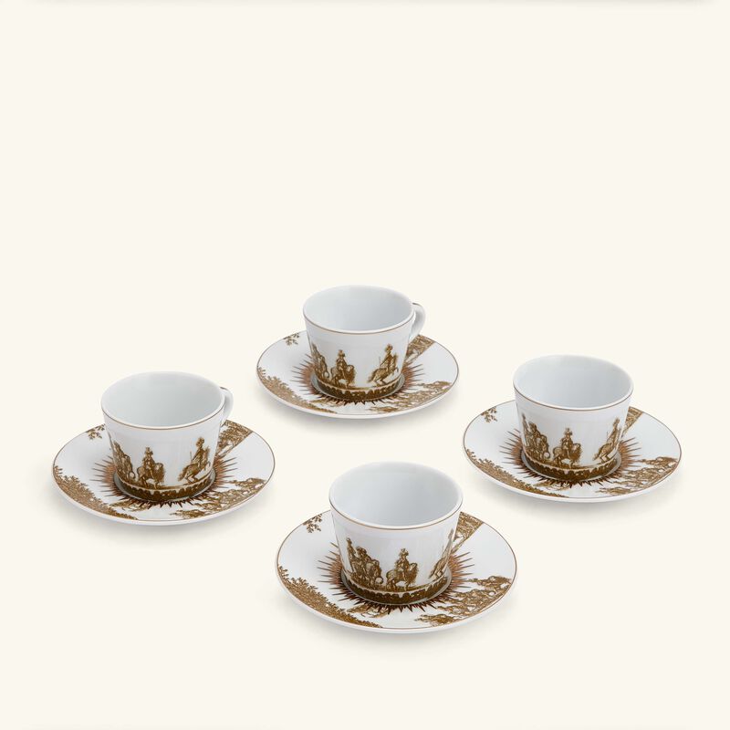 bernardaud versailles enchante set of 4 espresso cups   saucers