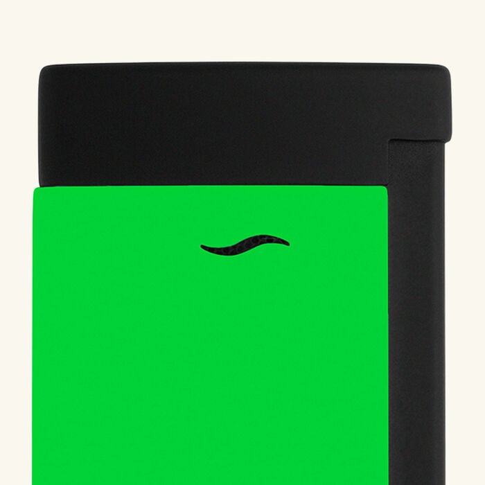 st dupont slim 7 lighter neon green