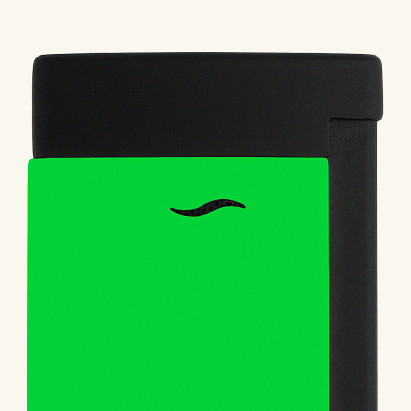 st dupont slim 7 lighter neon green