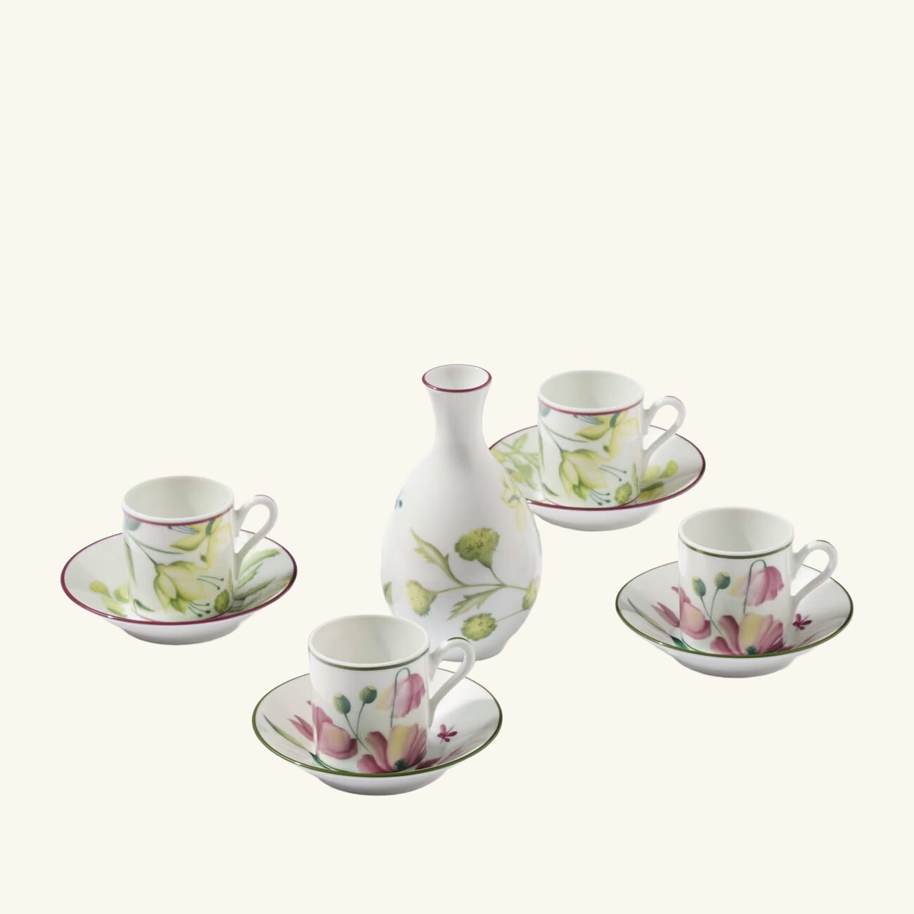 ginori 1743 florenza acanto impero coffee cup green set of 2