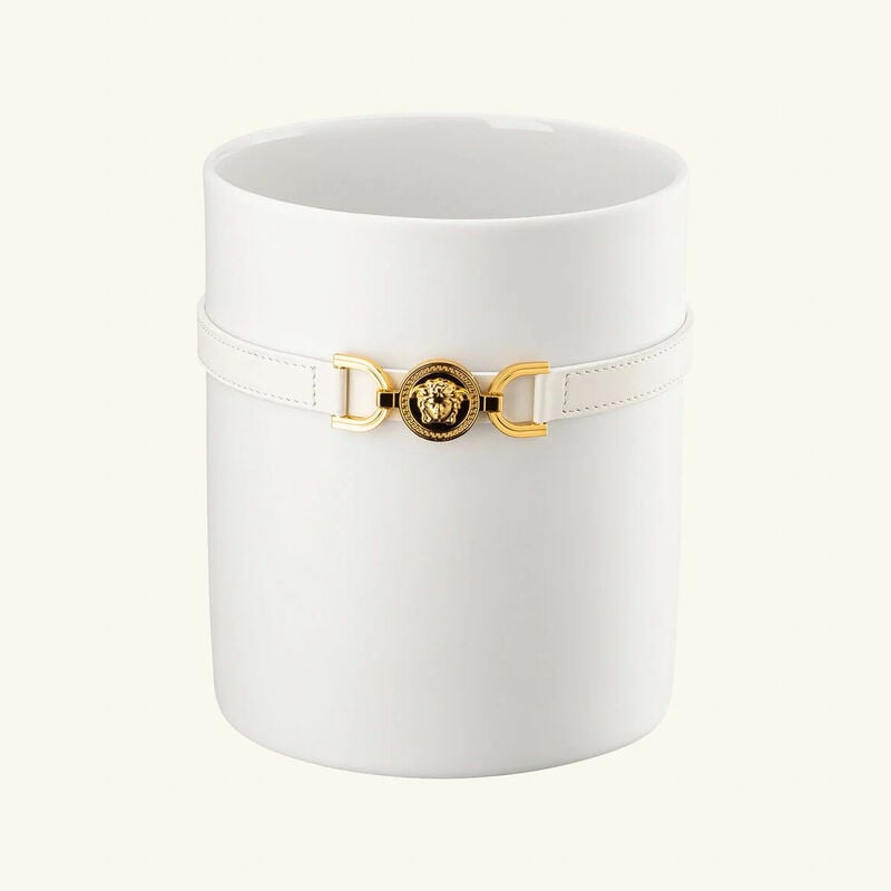 Medusa 95 Vase Round Small White versace medusa 95 vase round small white