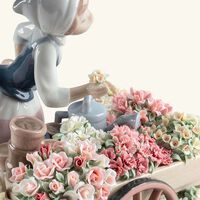 lladro flowers of the season woman sculpture medium grey
