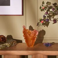 daum rose royale vase medium orange limited edition