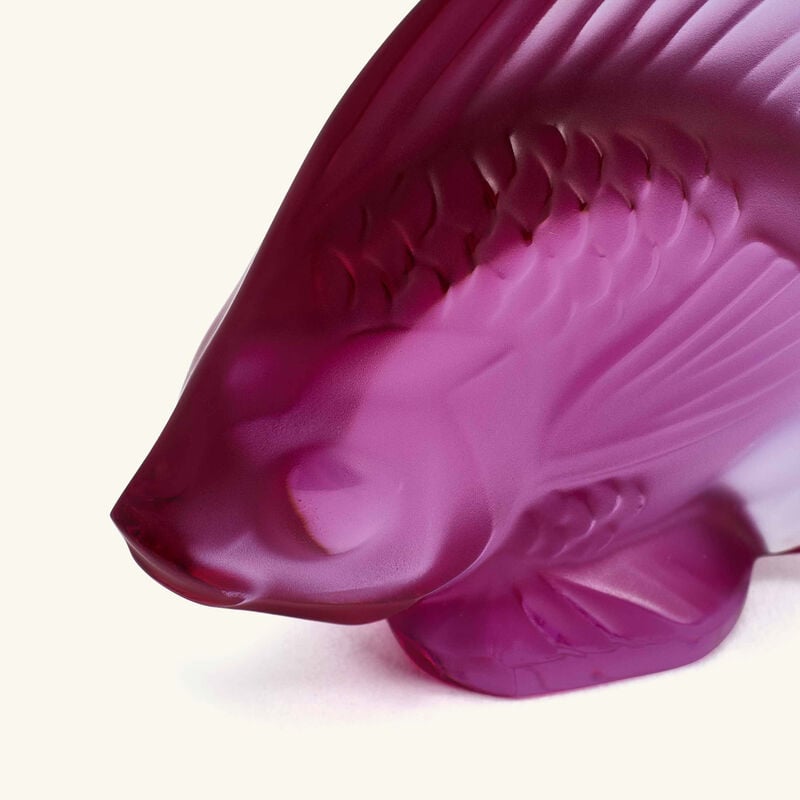 lalique fish figurine small pink