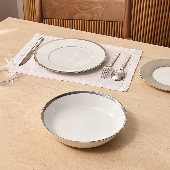 Maille Platine Serving Bowl White 24cm bernardaud maille platine serving bowl white 24cm