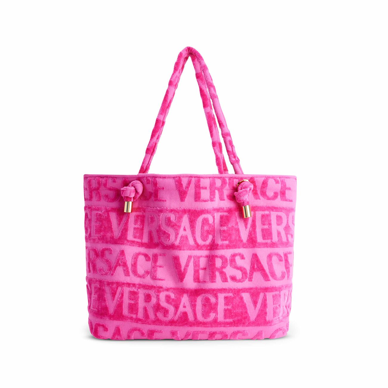 versace crystal medusa towel tote bag pink