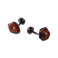 Cufflinks Amber.Silver, small