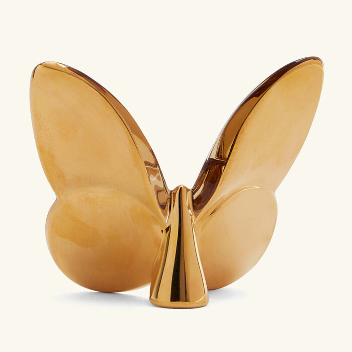 baccarat papillon lucky gilded butterfly figurine mini brown