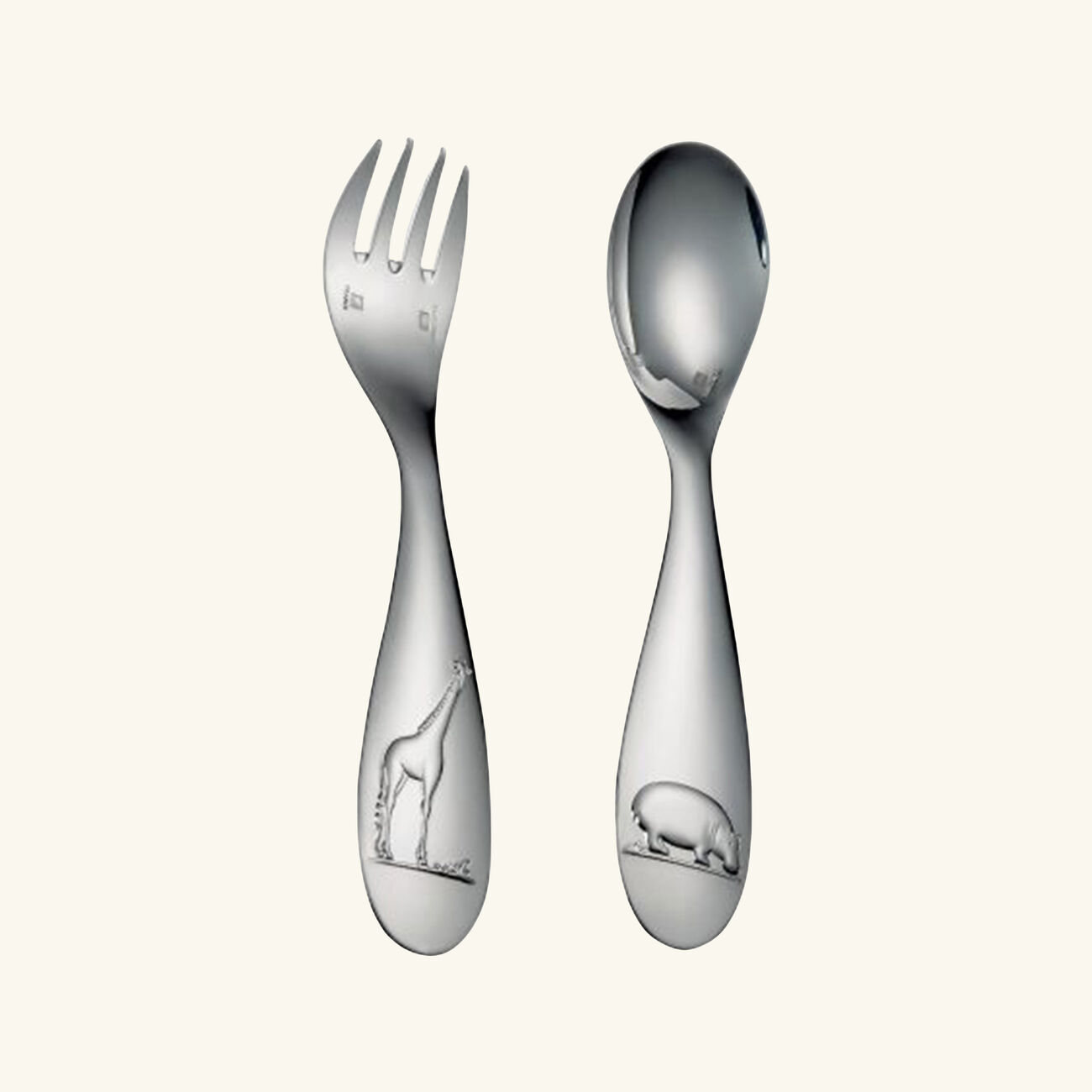 christofle savane two piece baby flatware set silver plated