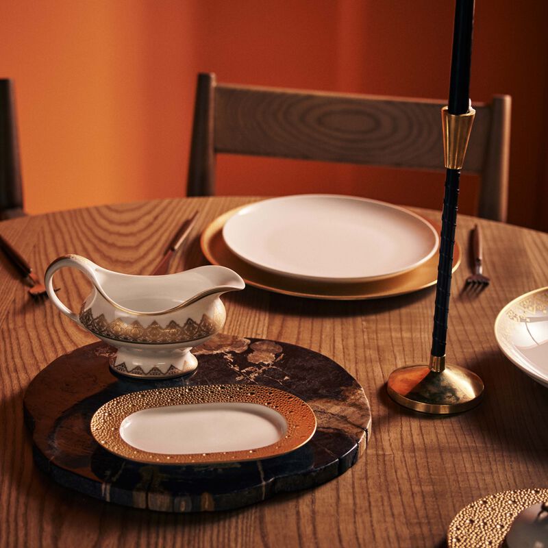 bernardaud venise gravy boat gold