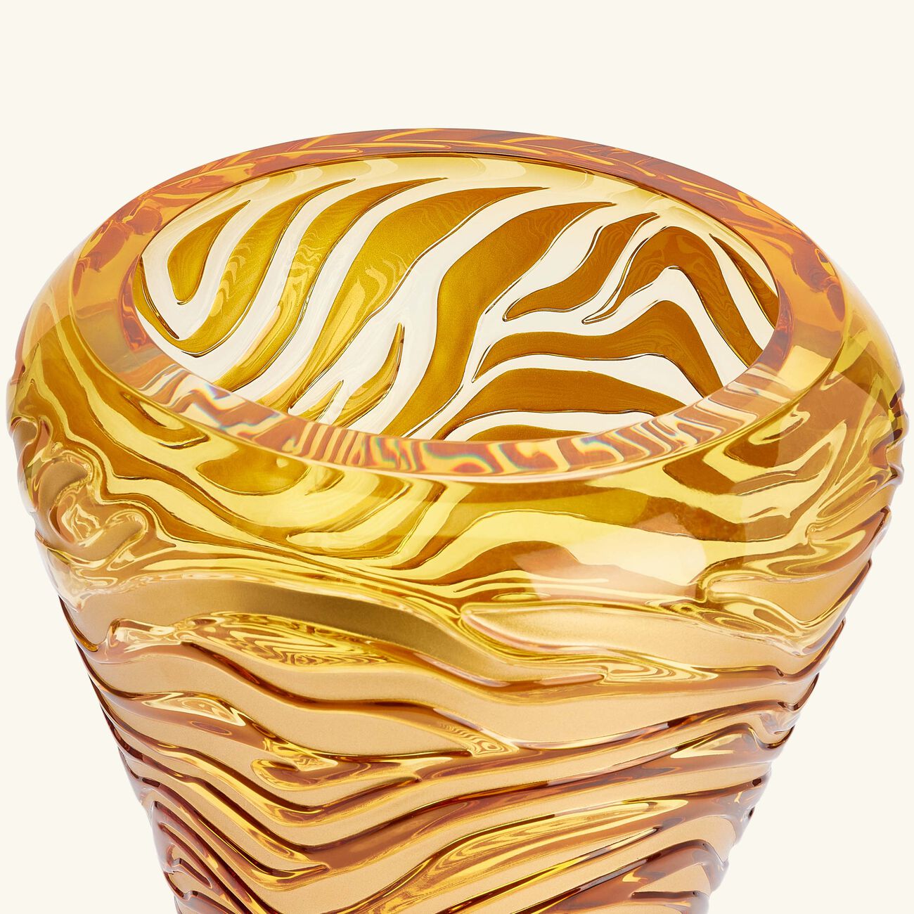 lalique tigre gilded vase large gold