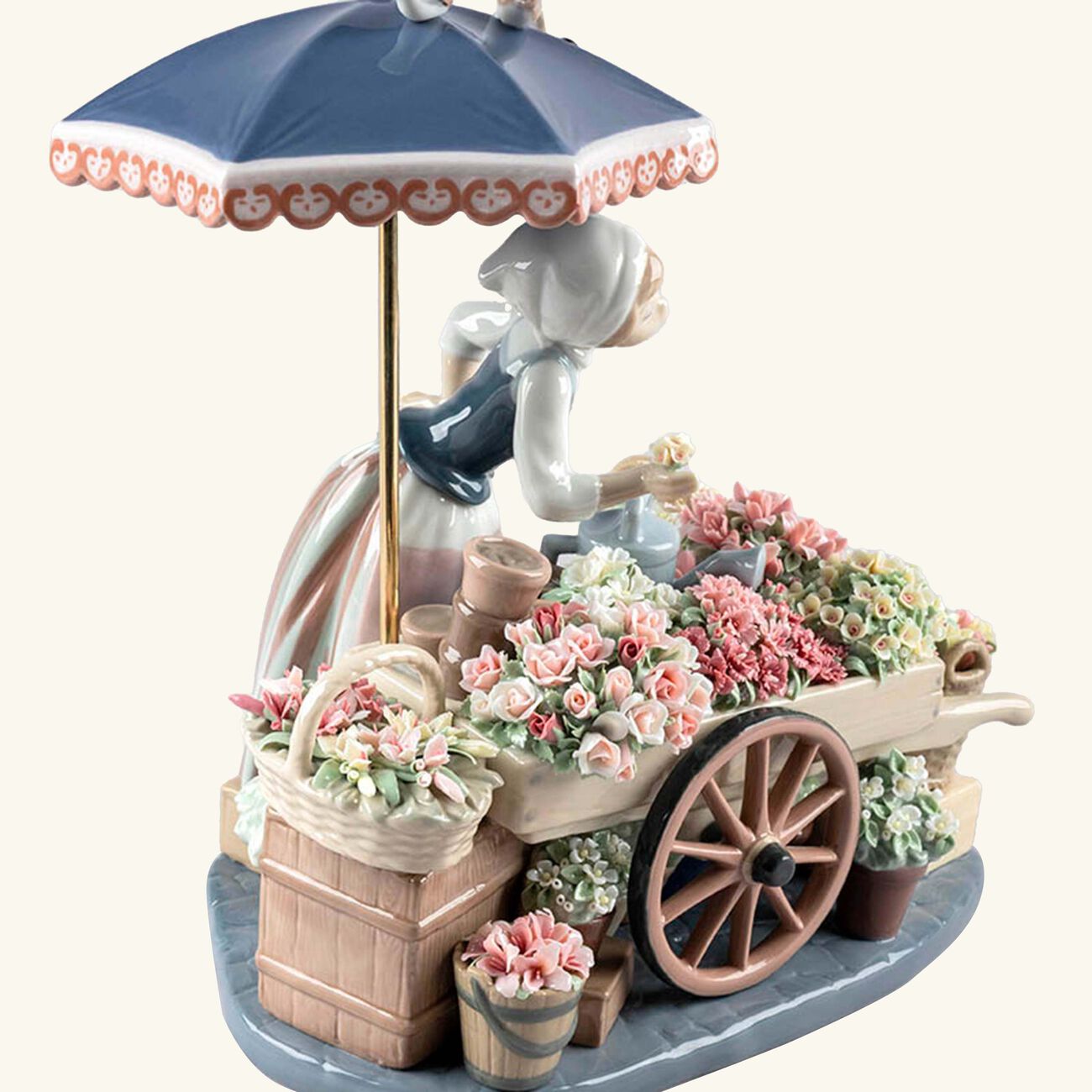 lladro flowers of the season woman sculpture medium grey