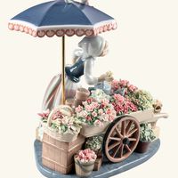 lladro flowers of the season woman sculpture medium grey