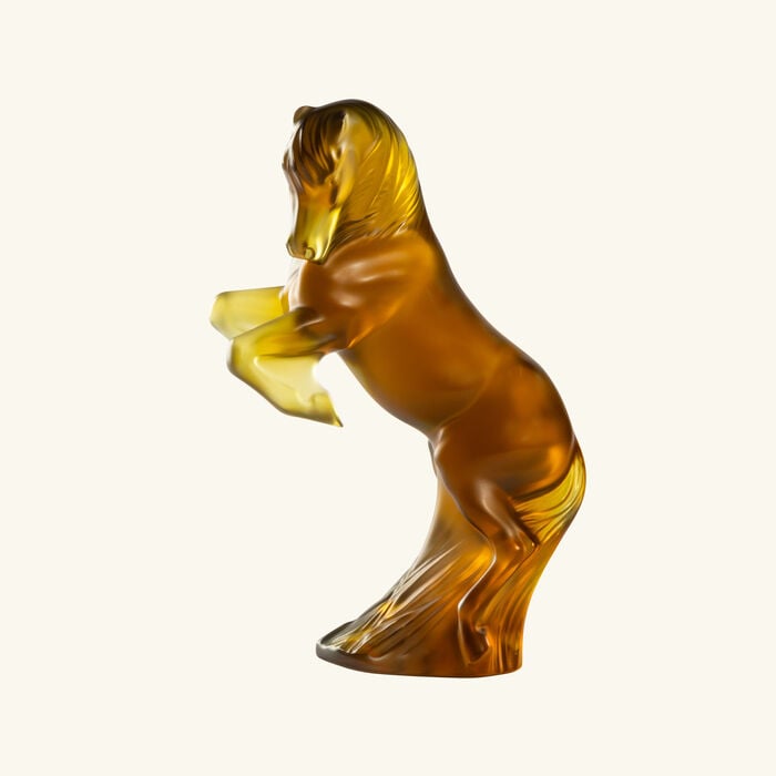 lalique terramineral horse sculpture small amber