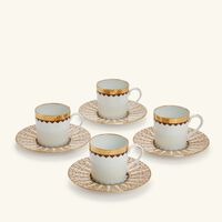 haviland cavalier royal coffee cup saucer gold set of 4