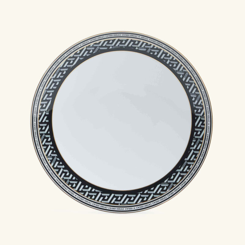 versace la greca signature serving plate round white 28cm