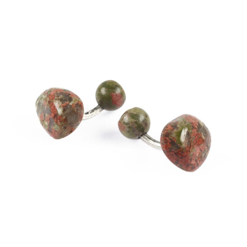 Cufflinks Unakite Silver. With Box Cufflinks Unakite Silver. With Box, large