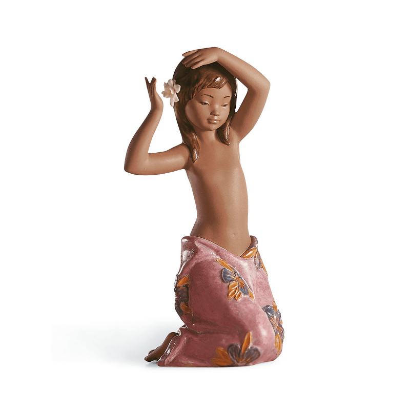 Tropical Flower Girl Figurine, large