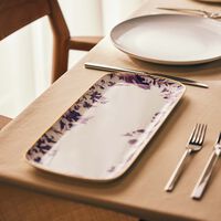 bernardaud prunus cake platter rectangular purple 38cm