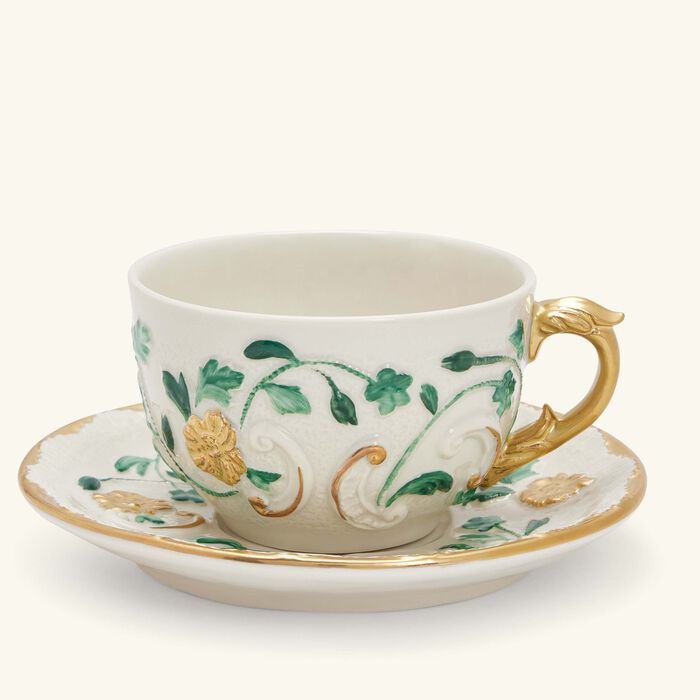 villari taormina tea cup saucer green