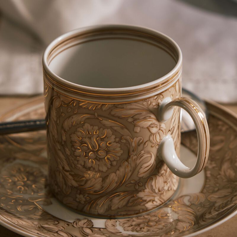Barocco Beige Coffee Cup & Saucer versace barocco beige coffee cup saucer