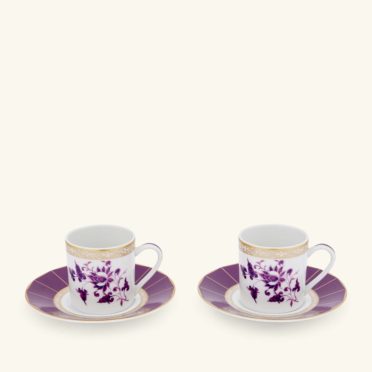 bernardaud coffee cup saucer pink set of 2