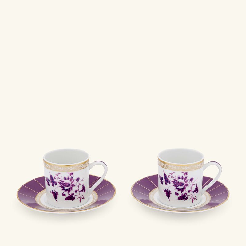 bernardaud coffee cup saucer pink set of 2