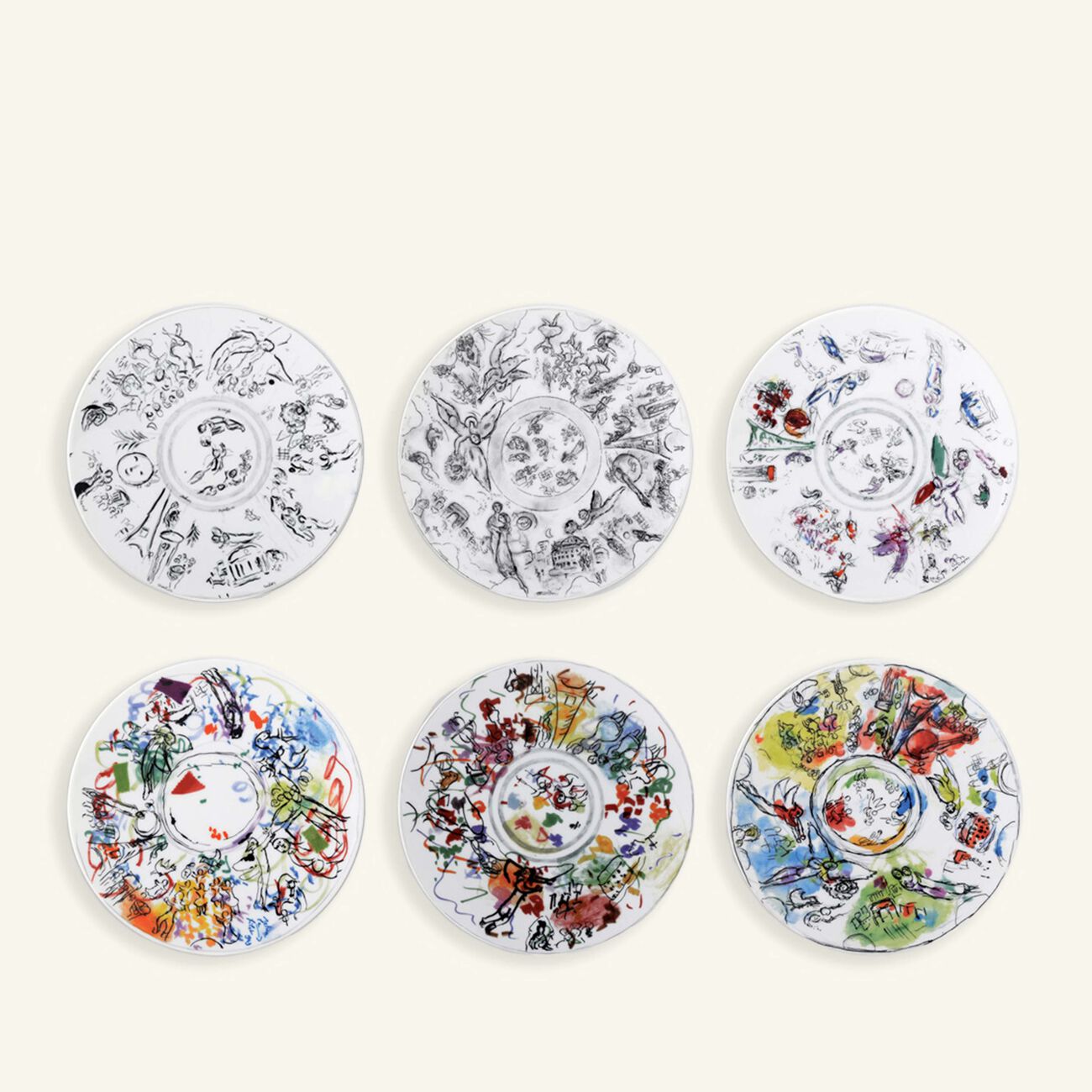 bernardaud marc chagall salad plate round white 21cm set of 6
