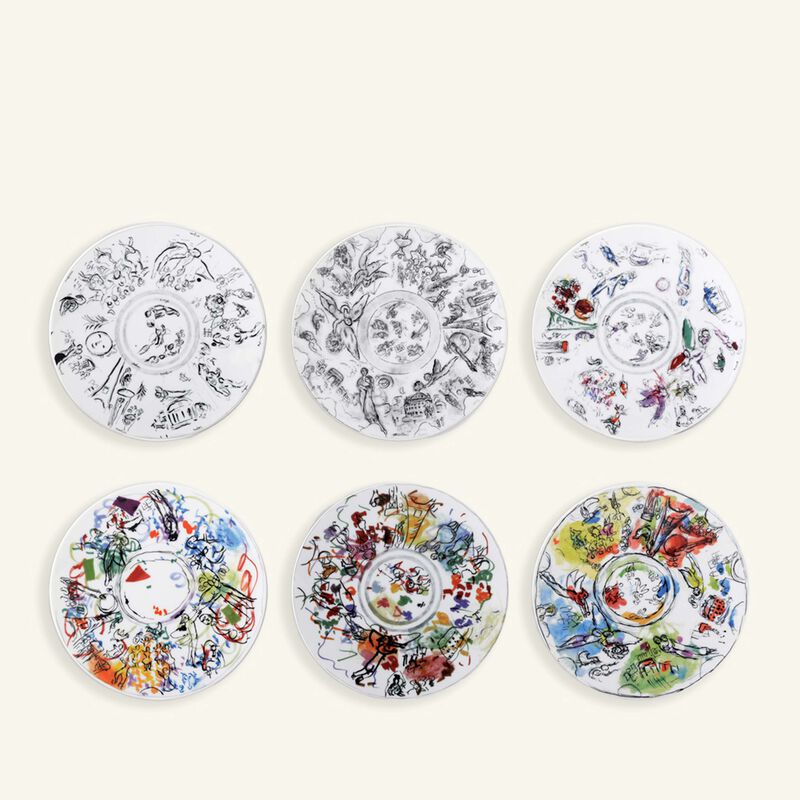bernardaud marc chagall salad plate round white 21cm set of 6