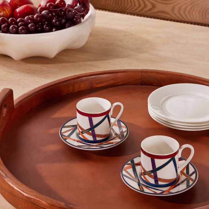 missoni home nastri coffee cup saucer pattern set of 2