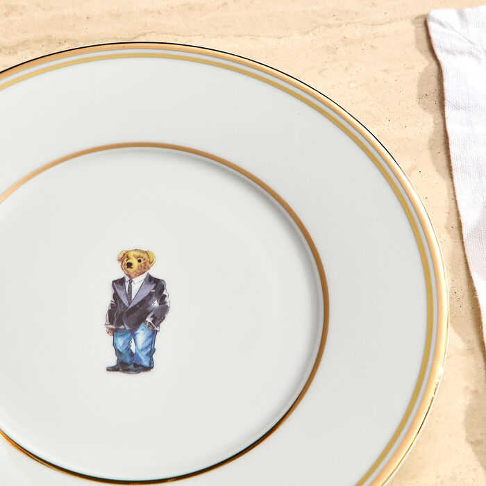 ralph lauren home wilshire tux bear plate set 4
