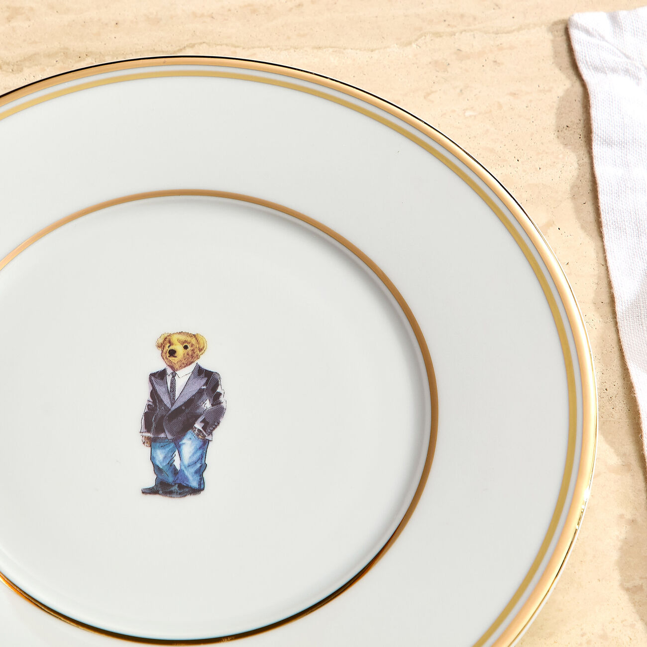 Wilshire Tux Bear Plate Set 4 ralph lauren home wilshire tux bear plate set 4