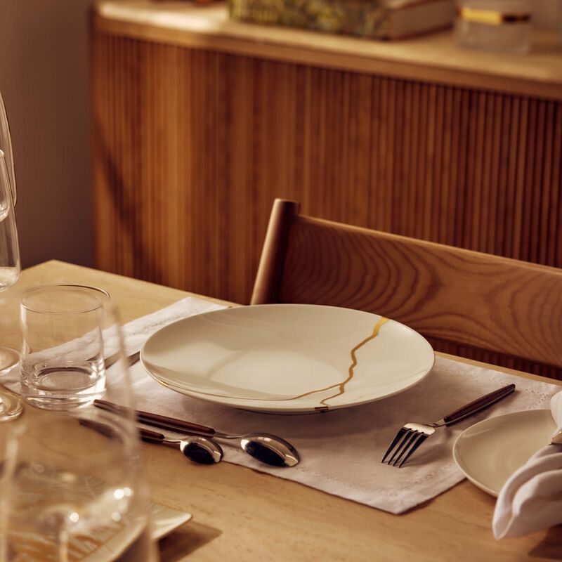 طقم كينتسوغي مؤلف من 12 طبق طعام دائرية بيضاء برناردو طقم كينتسوغي مؤلف من 12 طبق طعام دائرية بيضاء