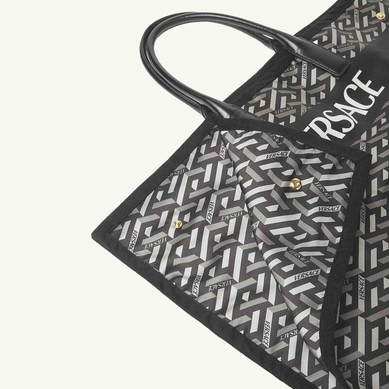 versace la greca top handle bag