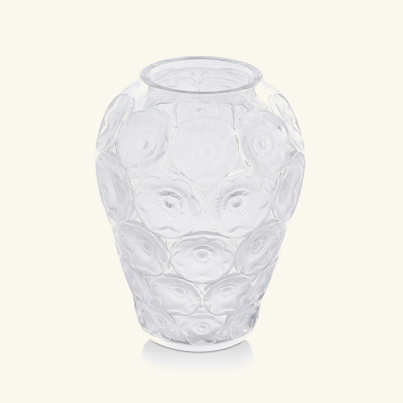 lalique anmones vase medium clear