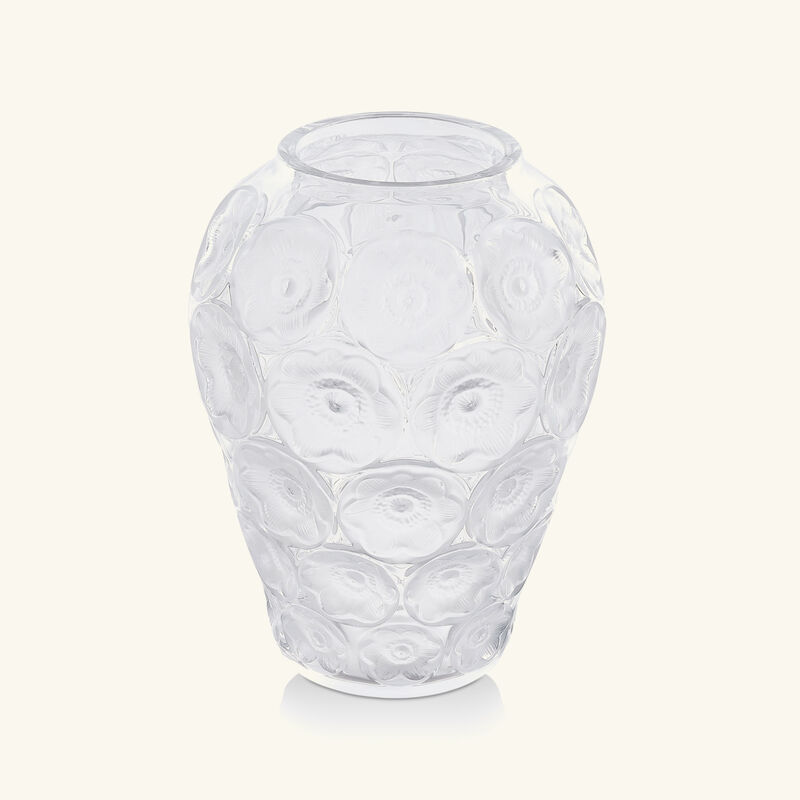 lalique anmones vase medium clear