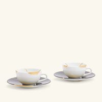 bernardaud kintsugi charbon espresso cup and saucer set of 2 black 2oz