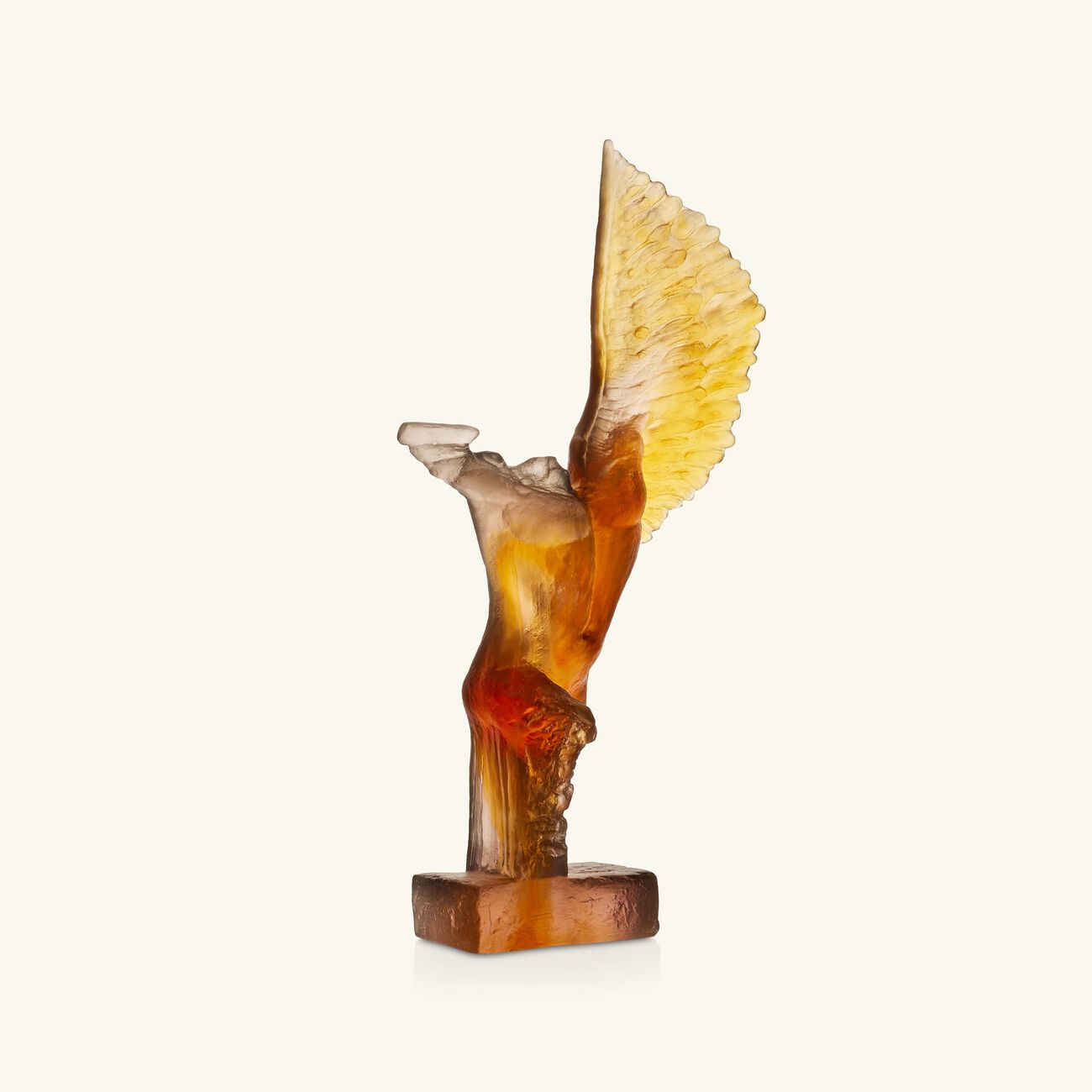 daum ceyx sculpture medium orange limited edition