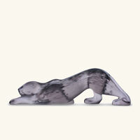 lalique zeila panther sculpture small black
