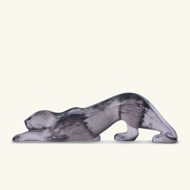 lalique zeila panther sculpture small black