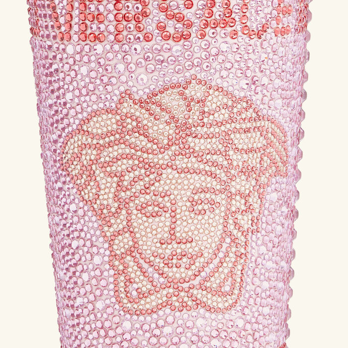 versace medusa crystal travel cup pink