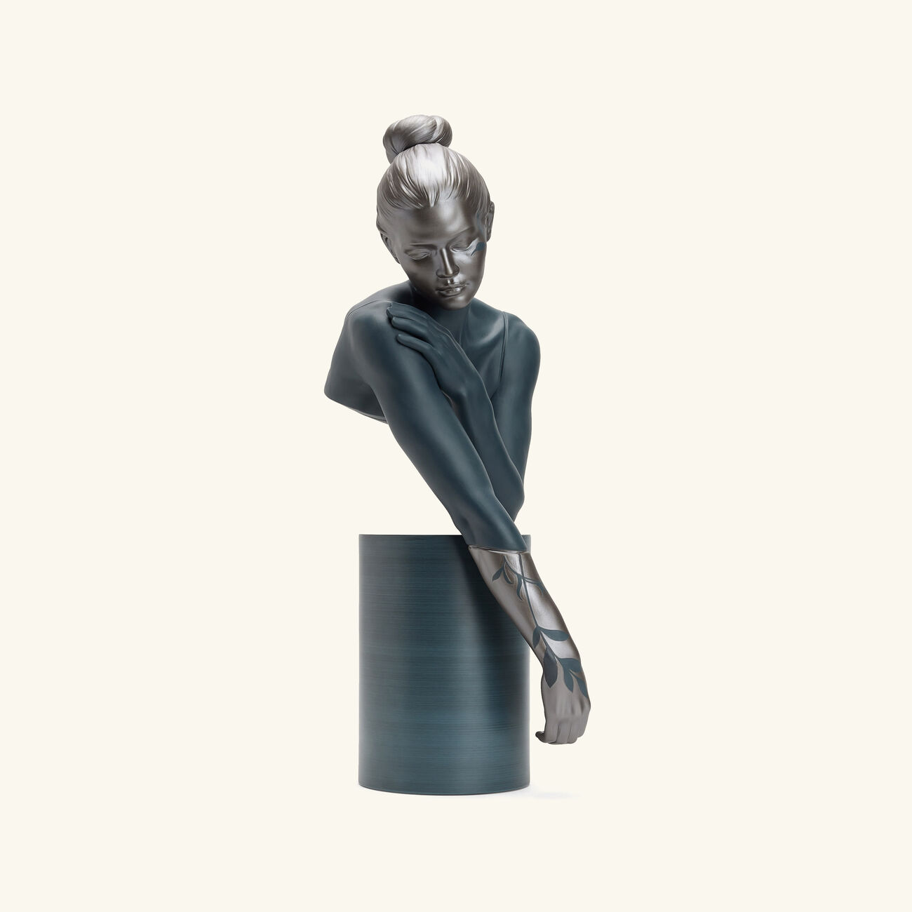 lladro reflections of nature her sculpture medium black