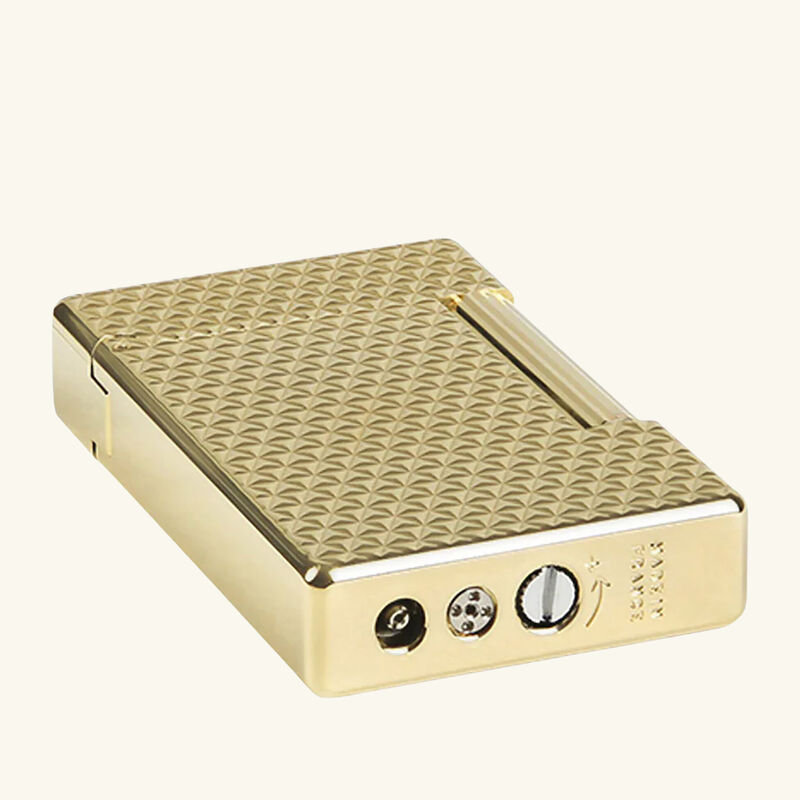 ولاعة إنيشال بنقشة الماسات باللون الذهبي اس تي دوبون ولاعة إنيشال بنقشة الماسات باللون الذهبي