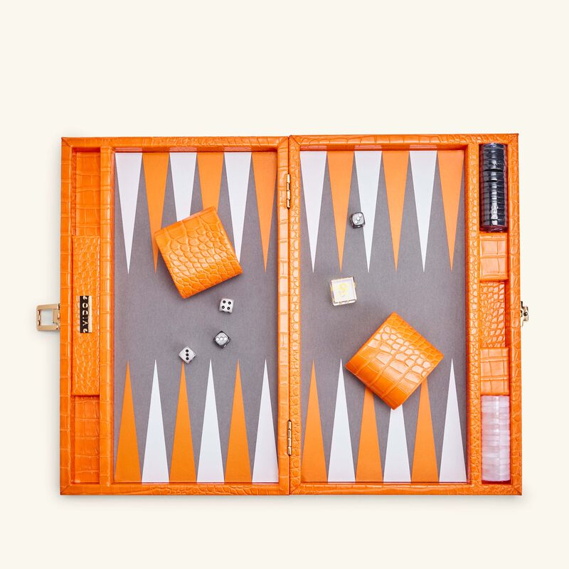 Tangerine Alligator Backgammon Set vido tangerine alligator backgammon set