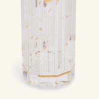 دملاج طقم حياة المؤلف من 3 قطع باللون الذهبي   كوب وحامل شموع وقاعدة الأكواب