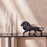 lladro lion sculpture medium black